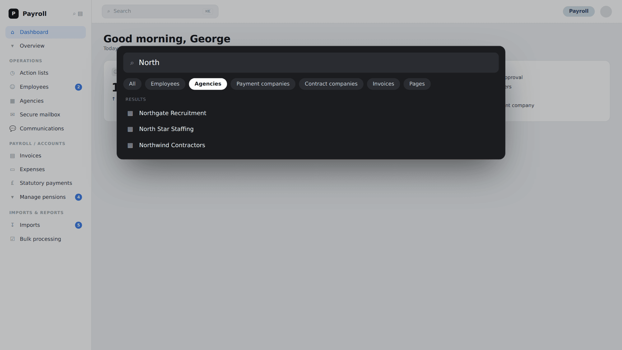 Global search — screen 1