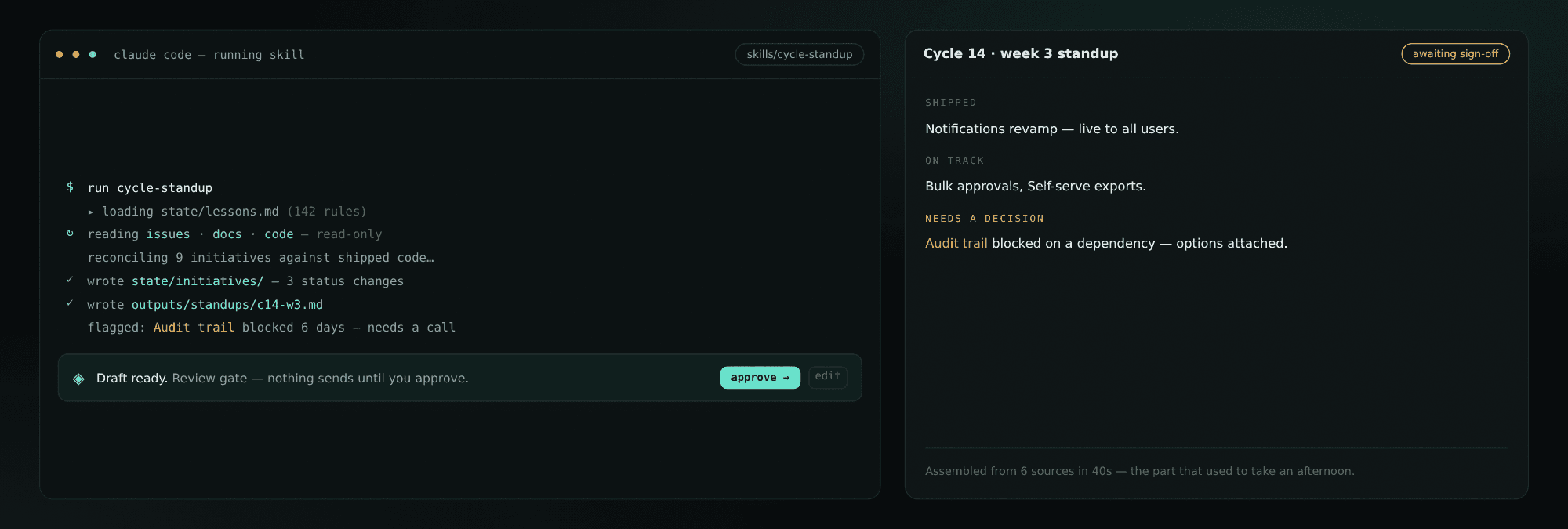 Product OS — app screens