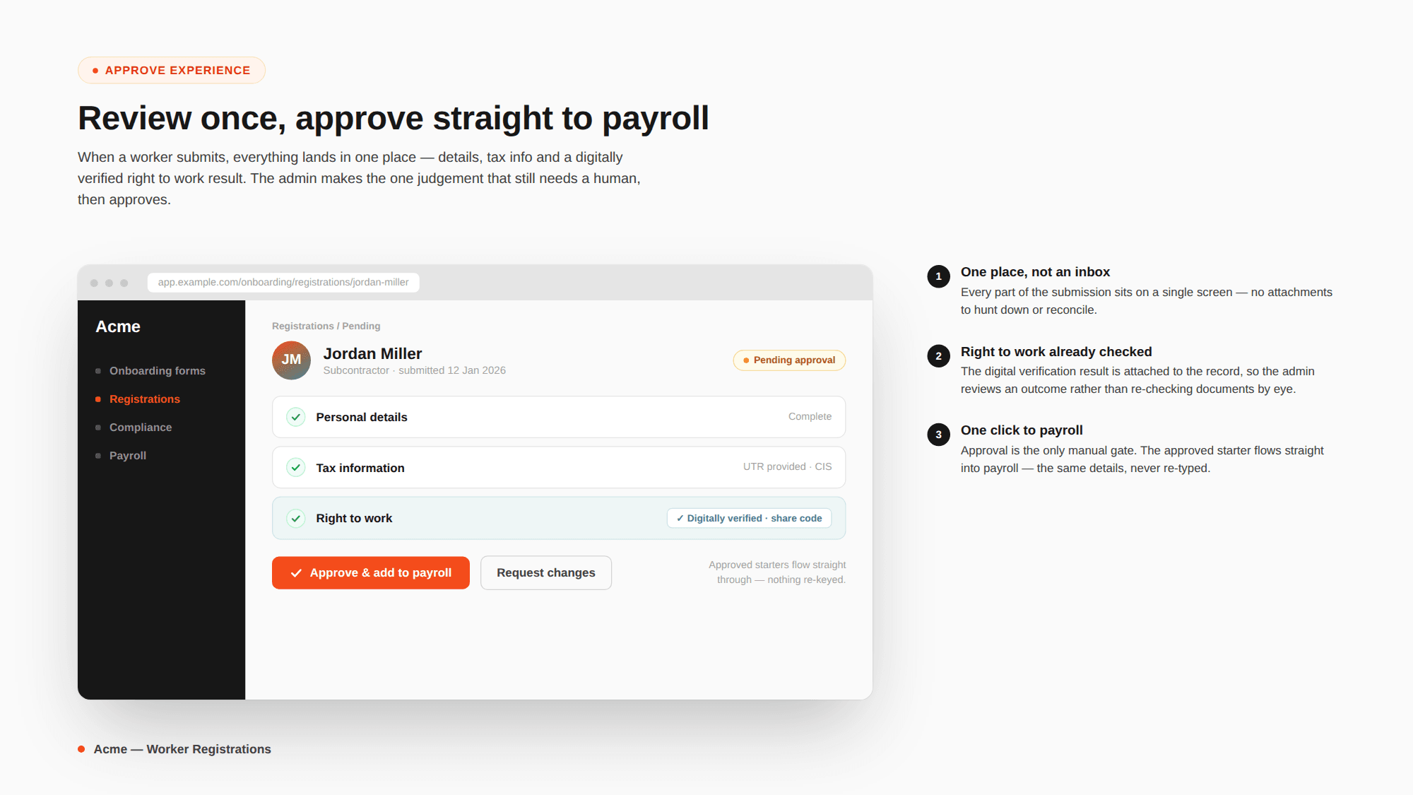 Employee self-onboarding — screen 3